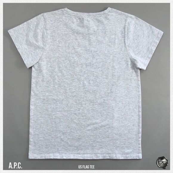 A.P.C. U.S. FLAG TEE IN GREY MELANGE 2017 U.S. CAPSULE COLLECTION T-SHIRT NWT - Picture 8 of 14